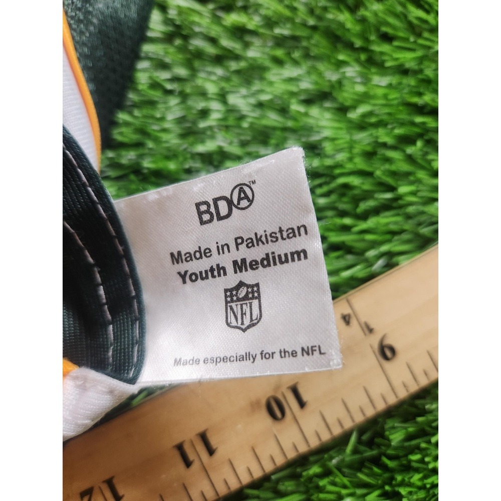 Green Bay Packers Jersey Boys Medium White NFL Football BDA NFL Flag Play60 - Picture 5 of 6